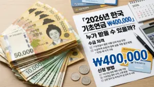 년 한국 기초연금 ₩400000